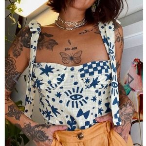 VRG GRL SALTY HAIR TIE TOP PRINT